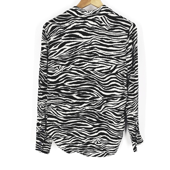 DEREK LAM 10 CROSBY Kosma Zebra Print Button Down Shirt - Crepe - EUC - Picture 11 of 15